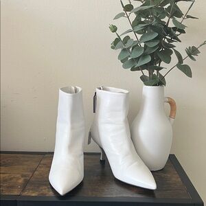 Stuart Weitzman White Ankle Boots